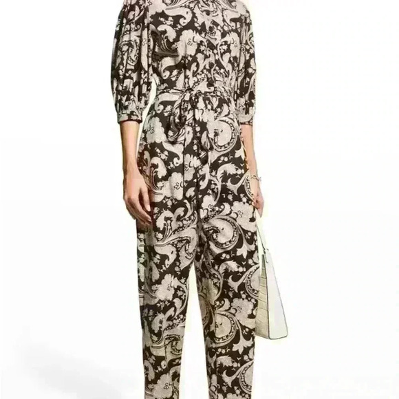 NWT! Rebecca Taylor Scroll Paisley Jumpsuit - Picture 6 of 14